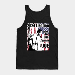 2024 Election Red White Blue Flag Feb Hero Say No To Gun Control Joe Tank Top